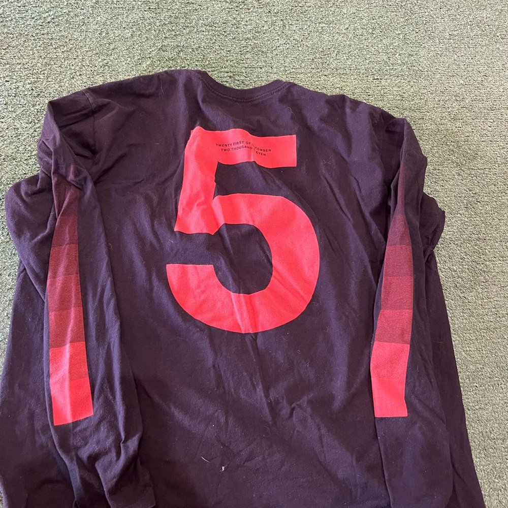 The Weekend Black Long Sleeve Shirt with Red Number 5